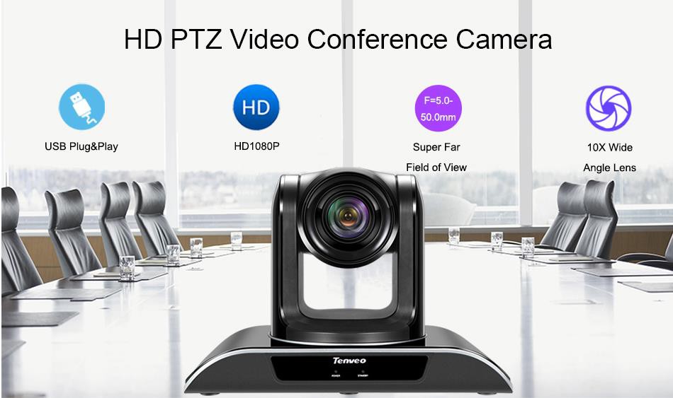 10X Optical Zoom Camera with USB2.0 Plug and Play for Full HD PTZ Video Conference
