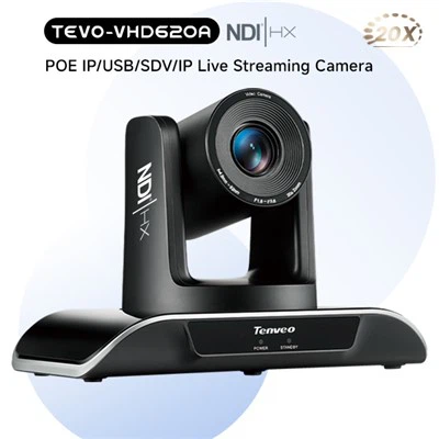 AI Emberi Követési Konferencia Kamera SDI USB HDMI és IP kimenetek 1080p@60fps 20x optikai zoom PoE -vel