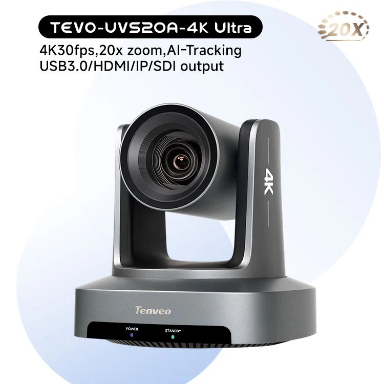 Tenveo 4K Auto nyomon követés SDI USB IP 20X PTZ konferencia kamera